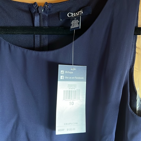 Brand new Chaps blue layered with bow dress size 10 - Picture 2 of 9